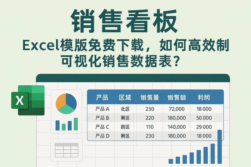 销售看板 excel模板免费下载，如何高效制作可视化销售数据表？